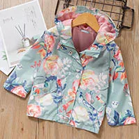 Girls Boys Coats Winter Windbreaker Floral Jackets 3-7 Years