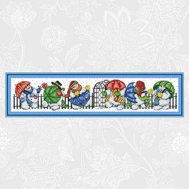 Snowman Patterns Counted Cross Stitch Kit Sale Christmas Owl Print Fabric Embroidery Thread Set Diy Handmade Home Decor Crafts Package Aliexpress