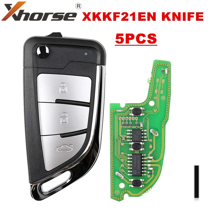 5 шт./лот XHORSE XKKF21EN VVDI KNIFE 2 Style(Flip 3BTN) дистанционный ключ для VVDI2 Key Tool английская