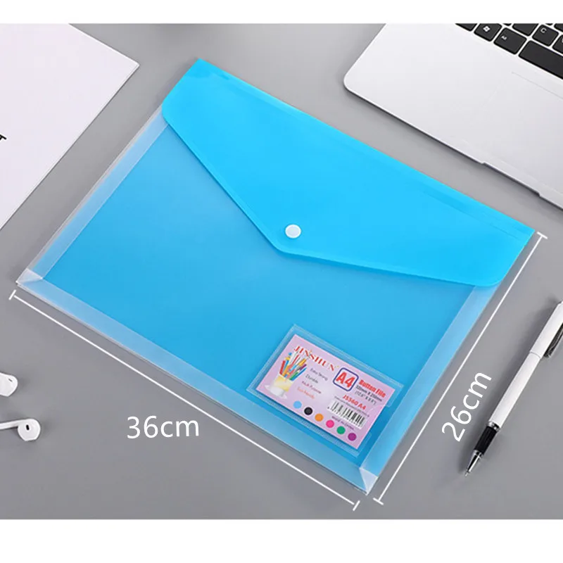 6 Pack Poly Envelopes Document Folder Snap Button Project Pockets Clear Plastic Folders With Lable Pocket FC Letter Size Ofiice