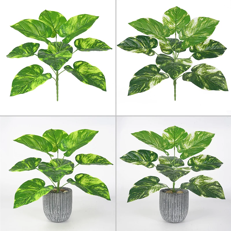 2 Colors Artificial Evergreen Leaf Plants Fake Tree Leaves Greenery Decorative