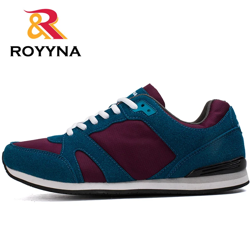 Wine red blue ROYYNA/Новинка года; дизайнерская обувь на танкетке; женская и мужская повседневная обувь; вулканизированные женские кроссовки на платформе; обувь; Zapatos De Mujer - Цвет: Wine red blue