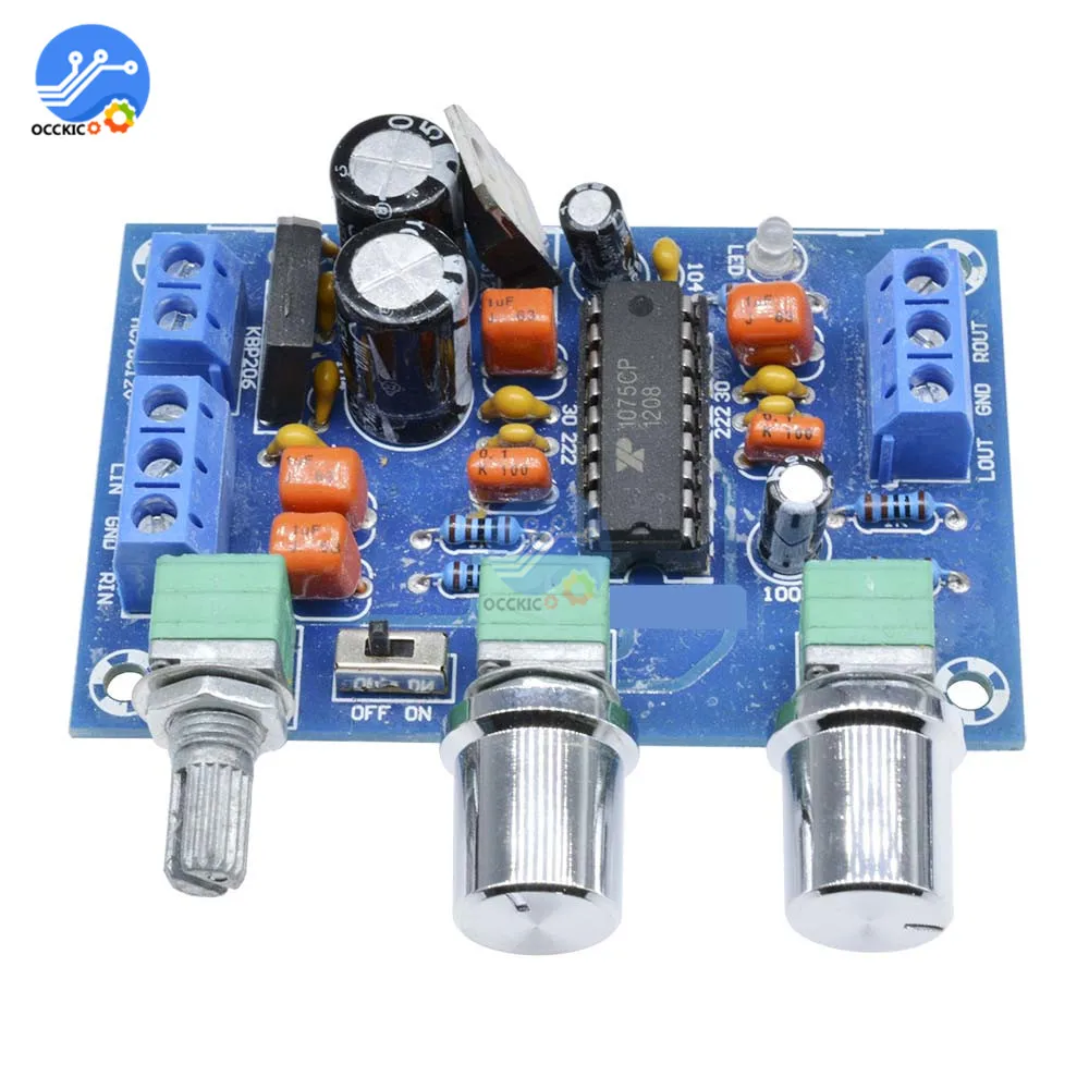 XR1075 тон доска Hi-Fi предусилитель BBE чип AC/DC 12-15 в аудио динамик с регулировкой громкости звуковая плата предусилителя