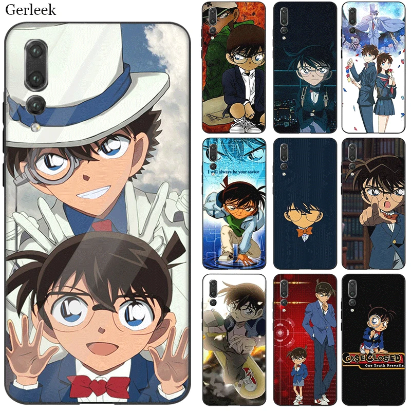 Мобильный Силиконовый чехол для телефона huawei P30 P20 P10 P9 P8 Pro Lite P Smart Z Plus Detective Conan Shell