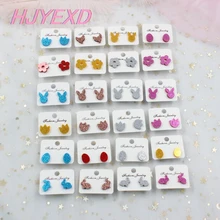 12/14 мм блестящие акриловые пасхальные серьги-гвоздики тюльпан цветок курица пасхальное яйцо кролик серьги-гвоздики Аллегри серьга-ST-4