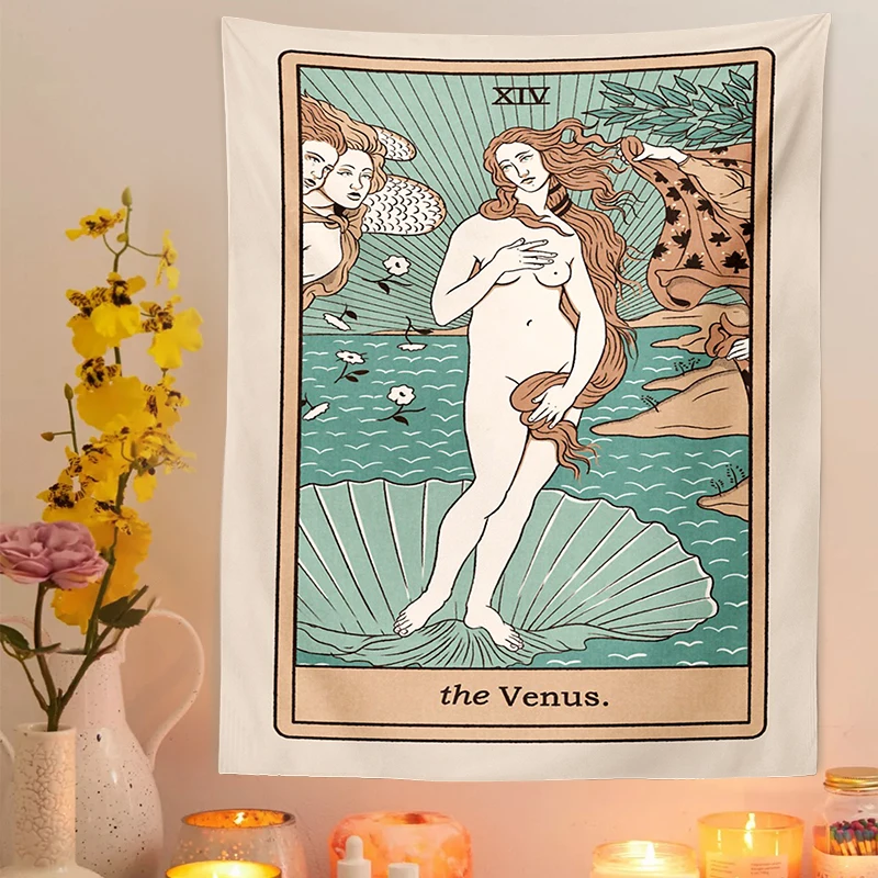 Tapestry Decorations Tarot Cat Paws Tapestry Wall Hanging Tarot Bohemian Witchcraft Home Decoration Hippie Mattress Girls Dorm Room Decor