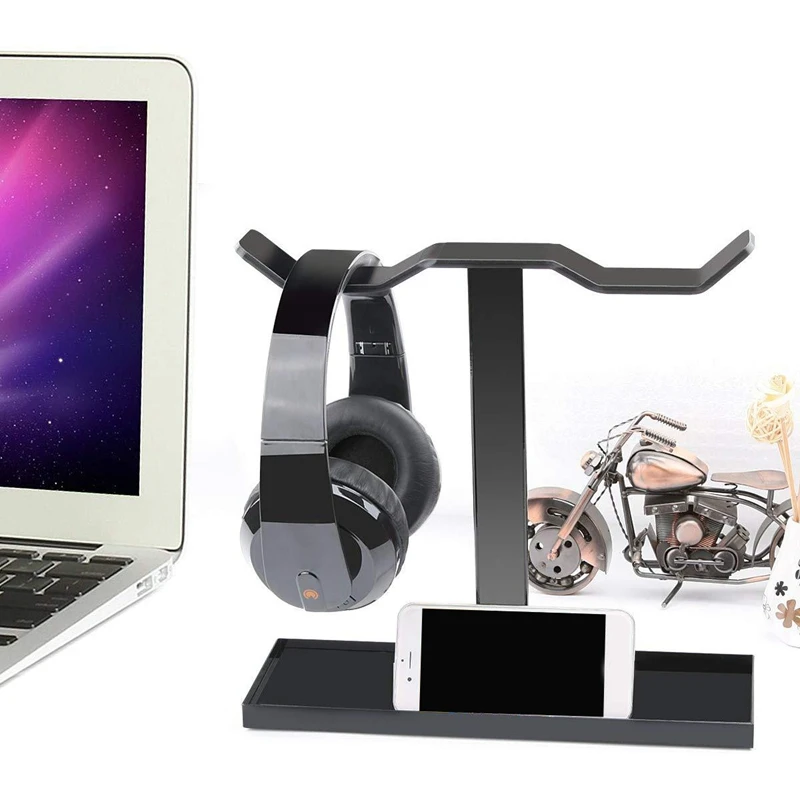 Portable Bidirectional Headphone Stand Acrylic Dual Balance Headset Stands Gaming Headset Holder Mount
