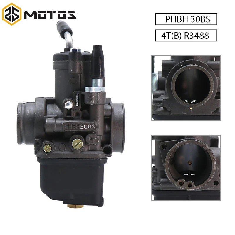 

ZS MOTOS Universal 30mm Carburetor Dellorto PHBH 30BS 4T(B) R3488 For 50cc-300cc Motorcycle Dirt Pit Bike Racing PHBH Carburetor