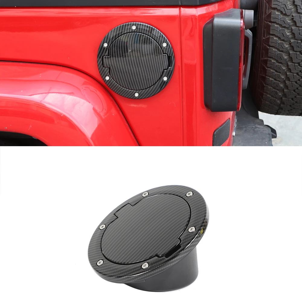 Carbon Fiber Fuel Tank Cover Fuel Door Cover Jeep Exterior Accessories for 2007-2017 Jeep Wrangler JK & Unlimited 