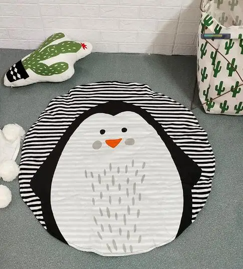 penguin Креативный детский игровой коврик Nortic в виде слона, круглый ковер, хлопковый игровой коврик в виде животных для новорожденных, детское одеяло для ползания, декор для детской комнаты - Цвет: penguin