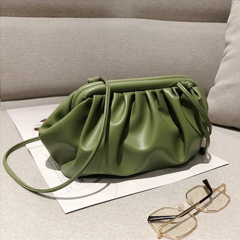 

1pc Women Cloud Shape Shopping Dumplings Bag Shoulder Strap Office PU Leather Daily Casual Travel Messenger Handbags Crossbody