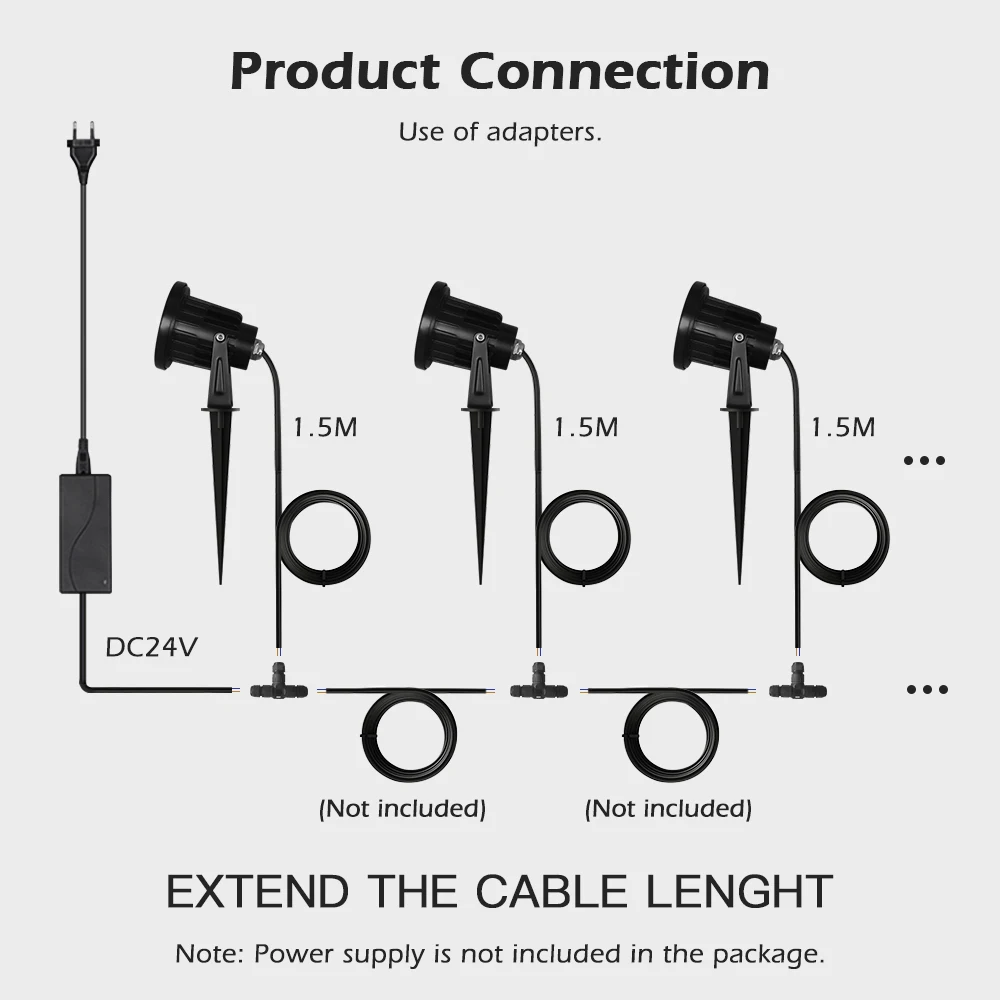 Lampadaire extérieur,lampe LED Zigbee 3.0 Pro 7W,éclairage d'extérieur