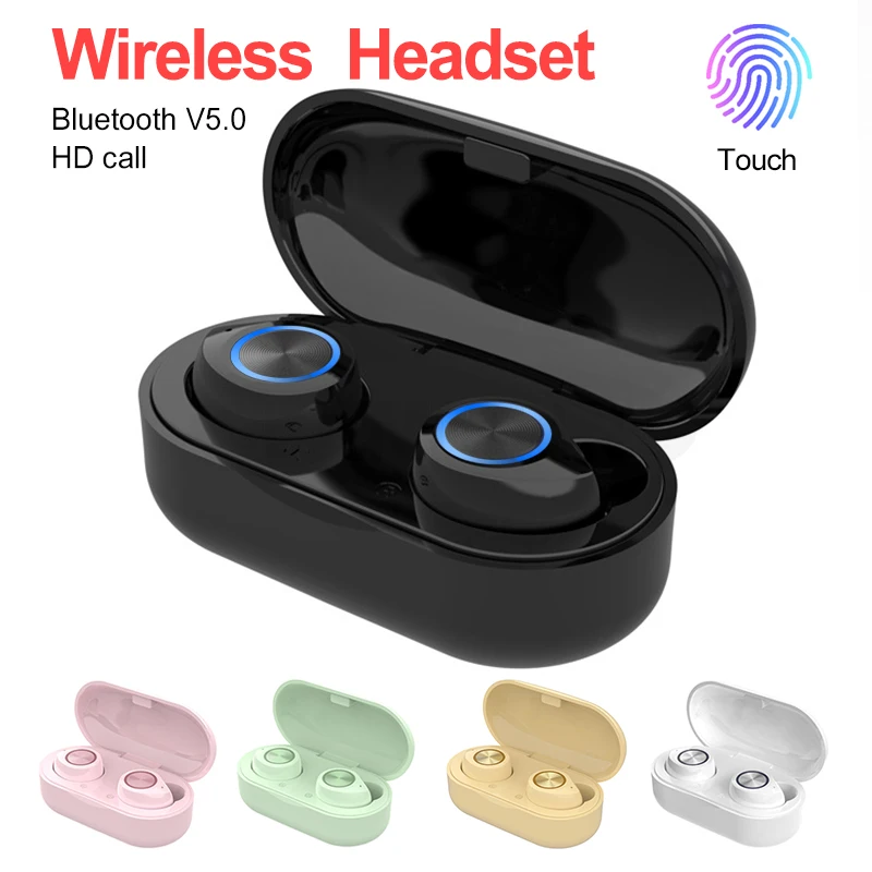 TW60 TWS Bluetooth Earphone Wireless HIFI Stereo Noise Reduction iPX5 Haedset Multicolor 5.0 Headphones with Mic | Электроника