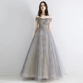 

Amazing A-line Appliques Off The Shoulder Prom Dresses Long Illusion Backless Floor Length Evening Gown Pink Prom Dress 2020