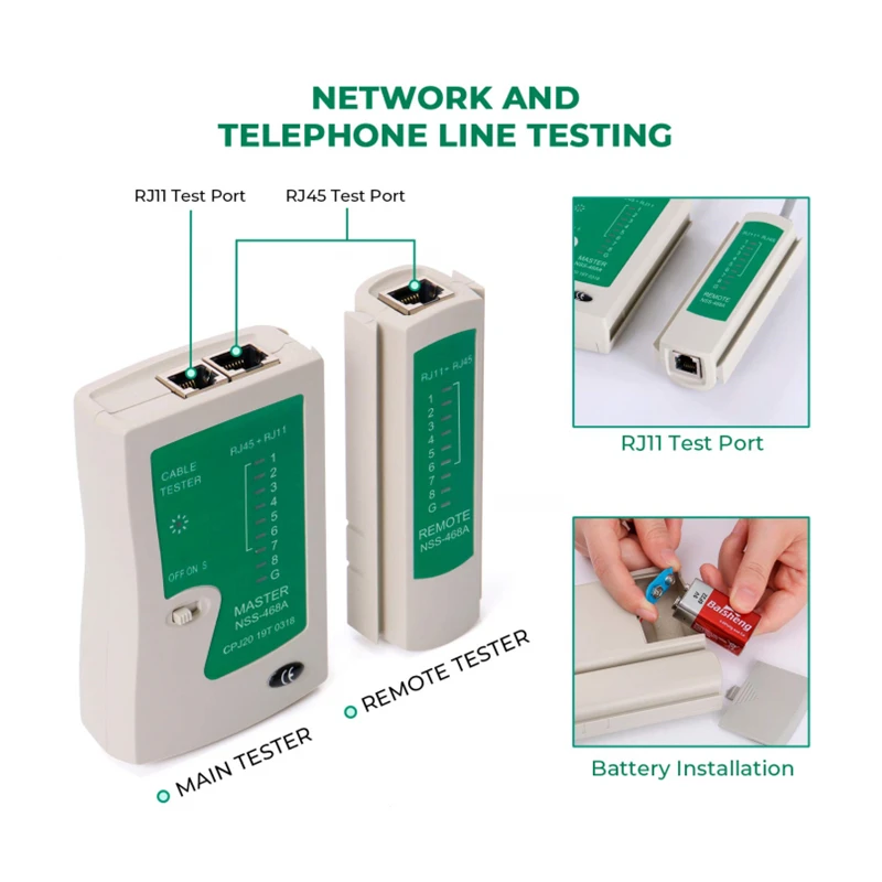 network wire tracer Jillway LAN Network Repair Tool Kit tester RJ45 CAT5 Crimping pliers Portable  Cable Tester Wire Tracker Line maintenance tool wire map tester