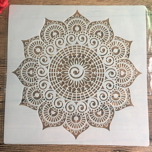 New 30 * 30cm size diy craft mandala mold for painting stencils stamped photo album embossed paper card on wood, fabric, wall 64