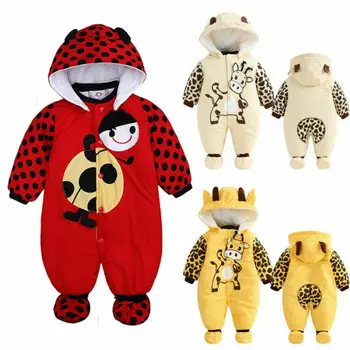 

Unisex Infant Baby Boy Girl Winter Warm Romper Jumpsuit Hooded Outfit Clothes Cotton Animal Cartoon Long Sleeve Thicken Playsuit