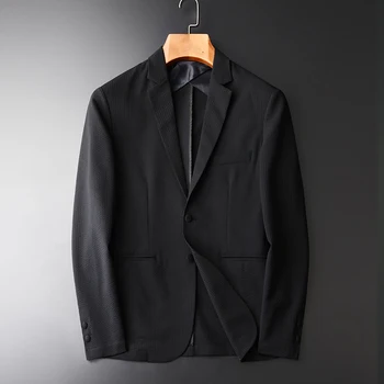 

New Mens Blazer Luxury Fashion Vertical Stripes Mens Blazer Classic Hight Quality Mens Casual Suit Jacket Plus Size 4xl