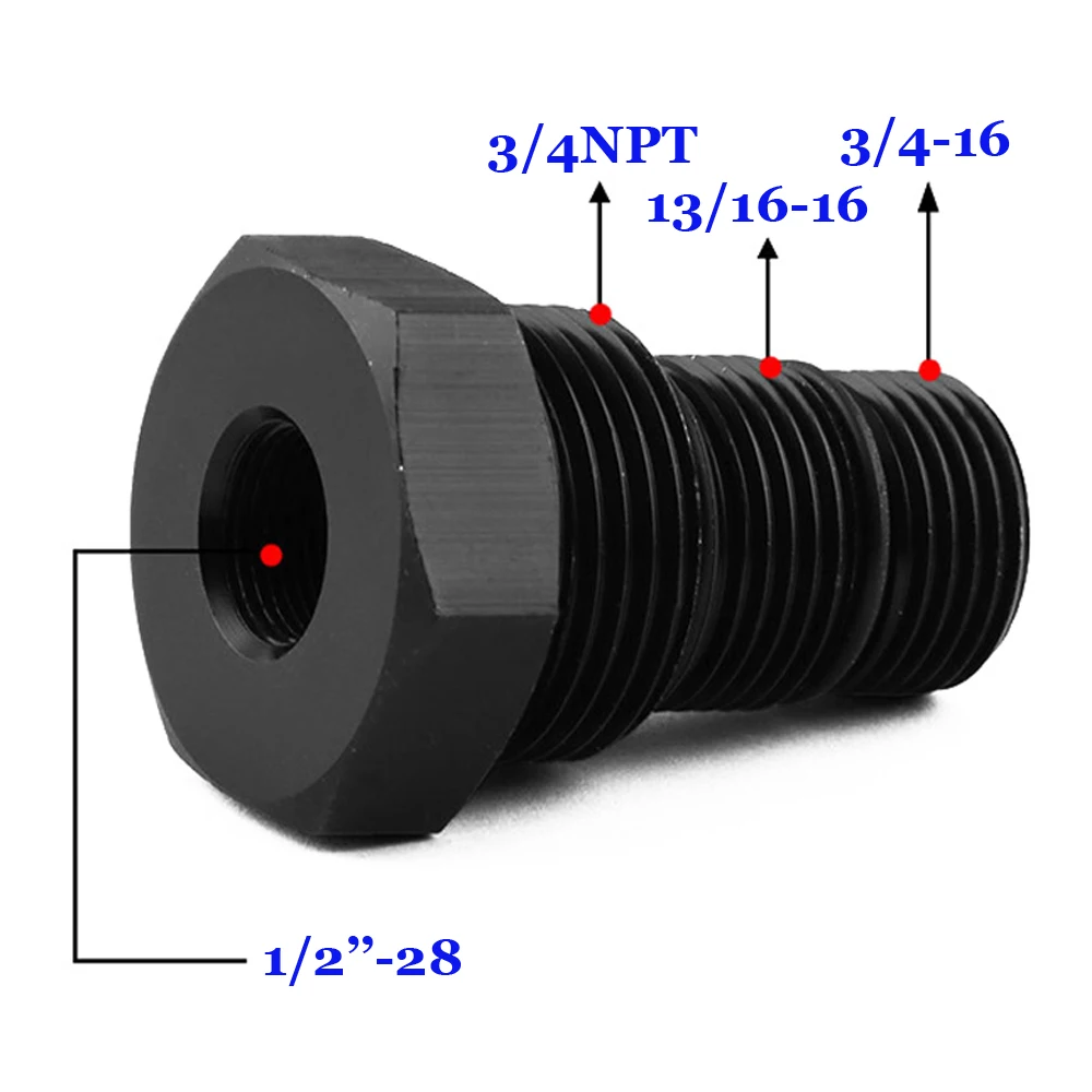 1/2-28 до 3/4-16, 13/16-16,3/4-NPT автомобильный резьбовой масляный фильтр адаптер