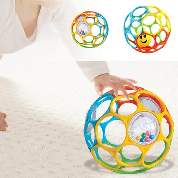 Baby Ball Infant Toy - Educational Rattle Toy For 6 Month Old Easy-Grasp Interactive Tummy Time Baby Toy For Indoor Outdoor Boys 1