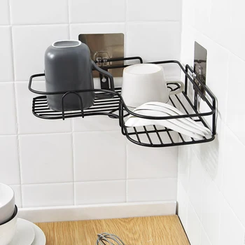 

Corner shower box bathroom punch-free storage rack wall-mounted shampoo shelf tripod