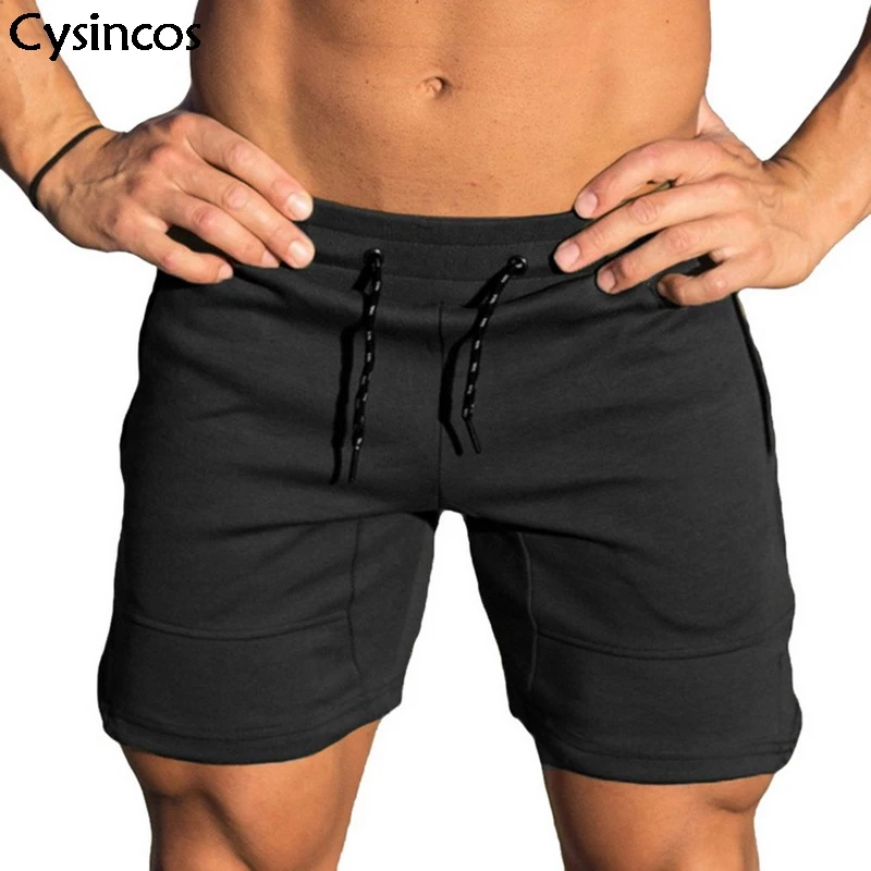 Cysincos мужские шорты спортивные шорты для фитнеса быстросохнущие Летние повседневные шорты Mais Des однотонные шорты на шнурке мужские большие размеры