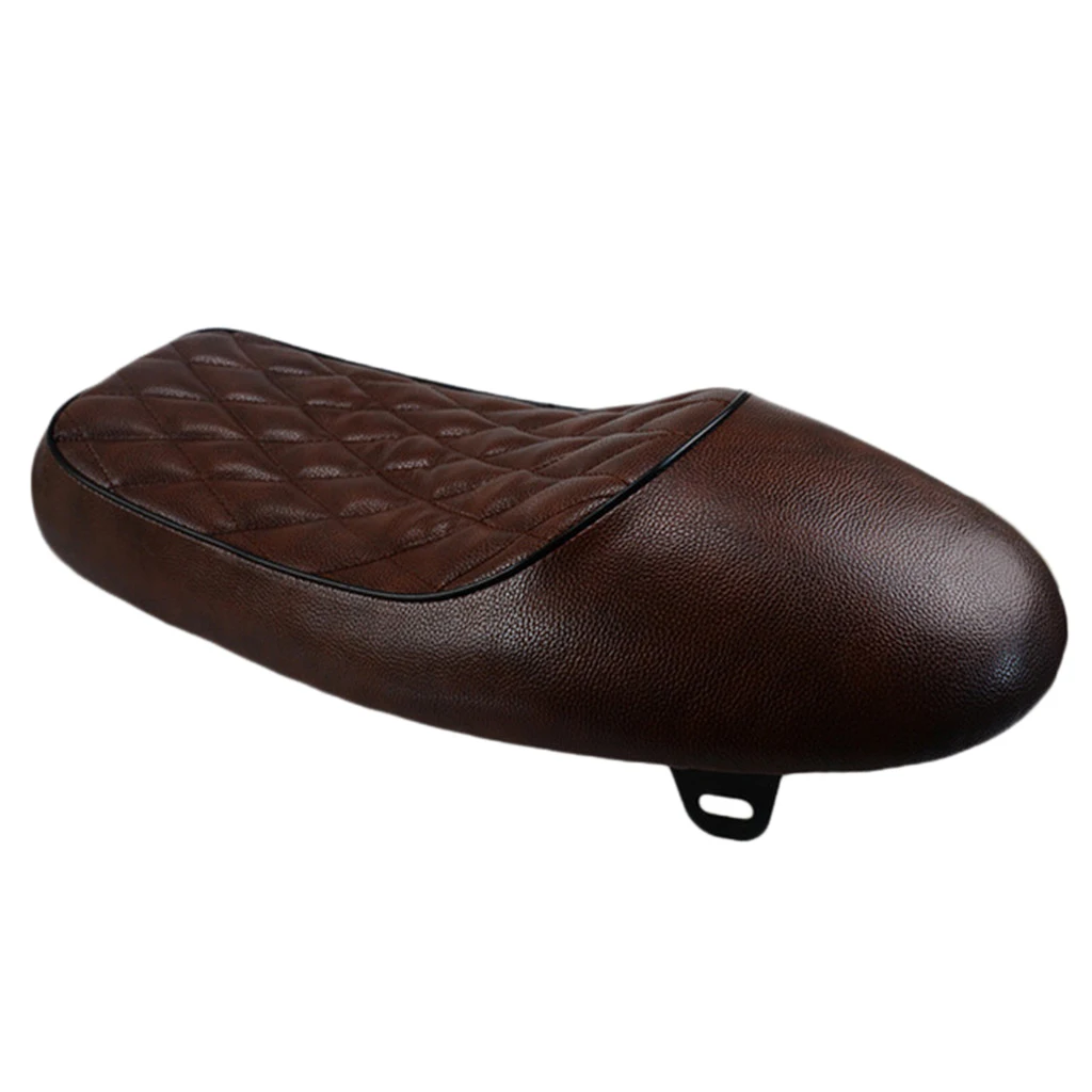 Brown Hump Saddle Cafe Racer Retro Seat Cushion For Honda CBR CL Suzuki GSR