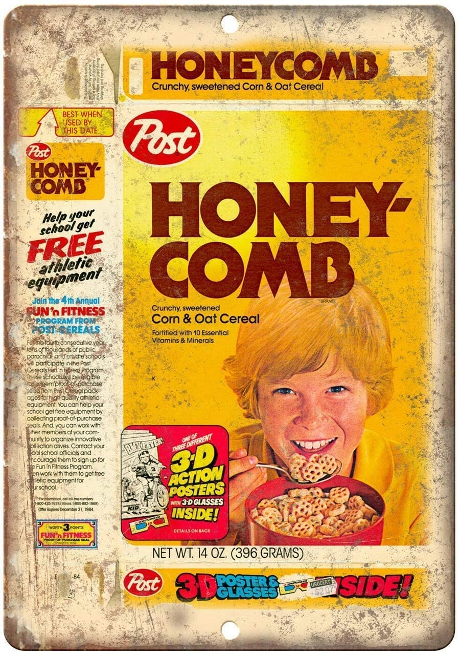 TSHOME Post Honeycomb Cereal Box Metal Tin Sign Retro Vintage Aluminum  Signs 20x30cm