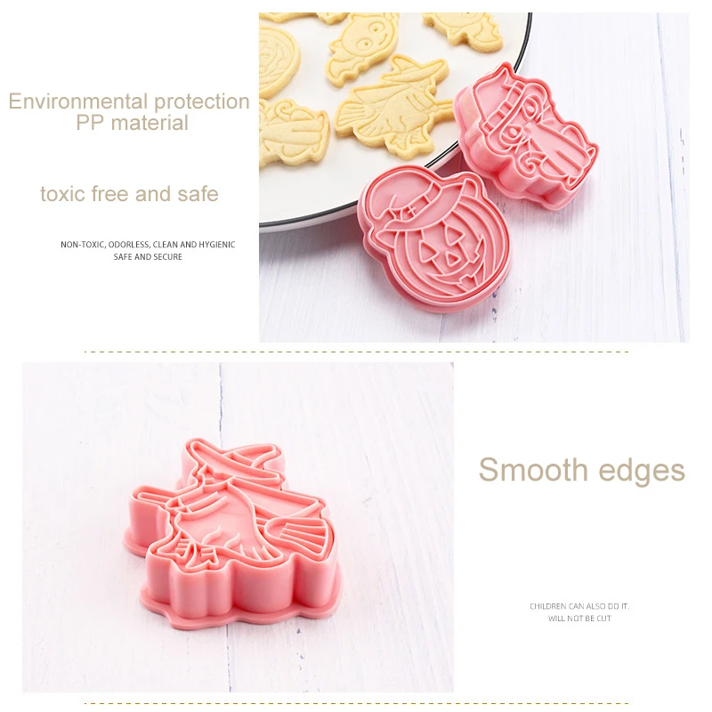 6pcs/set Halloween Cookie Cutters Set Mold Baking Accessories Bakery Mold Cake Decorating Tools Bakeware Party Decoration