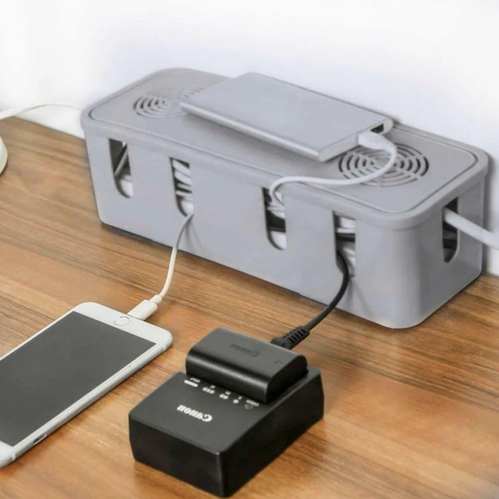 UK Cable Storage Box Case Wire Management Socket Safety Tidy Organizer Xmas #df UK Cable Storage Box Case Wire Management Socket Safety Tidy Organizer Xmas #df