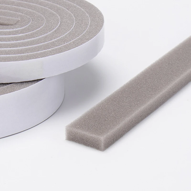 15mm Gray 1 рулон 5 м самоклеющиеся двери окна пенопластовая уплотнительная полоса звукоизоляция Предотвращение столкновений уплотнительные полосы стикер Толстая пенопластовая лента - Color: 15mm Gray
