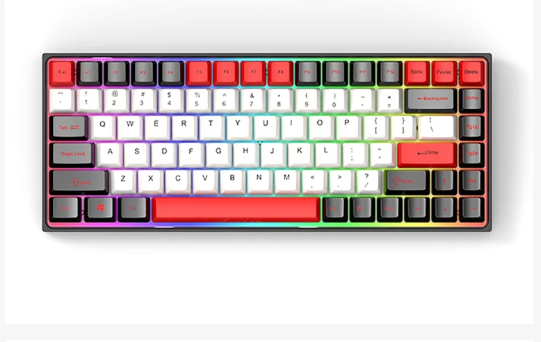 

Metal case Bluetooth Keycool 84 RGB hot swap keyboard cherry mx RGB silver wireless mechanical keyboard