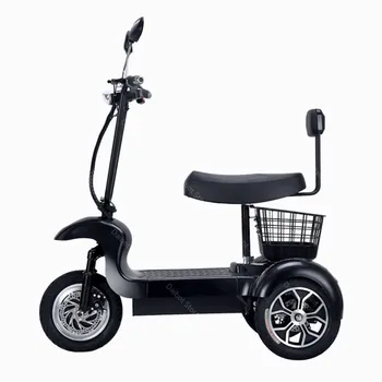 DB 전기 스케이트 보드 스쿠터 세 바퀴 전기 자전거, 12 인치 500W 48V 범위 45KM 장애인을 위한 전기 스쿠터 자전거