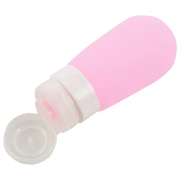 

Cute Round Empty Silicone Travel Packing Bottle Press Bottle for Lotion Shampoo Bath, 80ML Pink