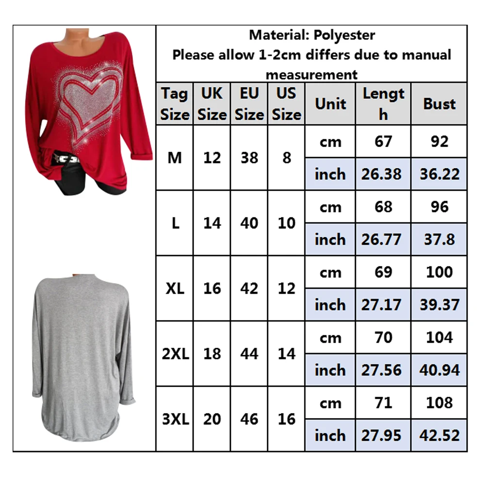 Женская футболка, Осенний топ с сердечком из горного хрусталя, женская футболка с длинными рукавами и аппликацией, Женская Повседневная футболка с круглым вырезом, женские футболки, D30