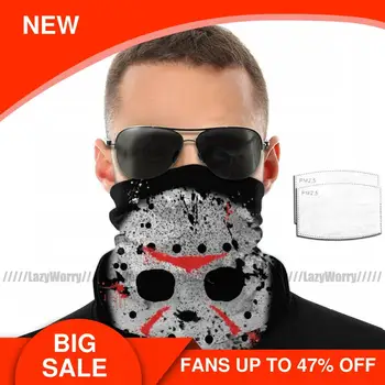 

Jason Vorhees Mouth Face Mask Jason Voorhees Facial Mask Funny with 2 Filters Polyester for Adult Mask