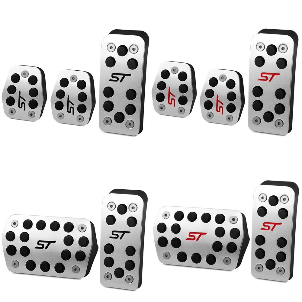 Car Pedals Stainless Car Pedals Covers for Ford Focus 2 3 4 MK2 MK3 MK4 Kuga Escape RS ST 2005- Clutch Gas Brake Pedal Set Pads
