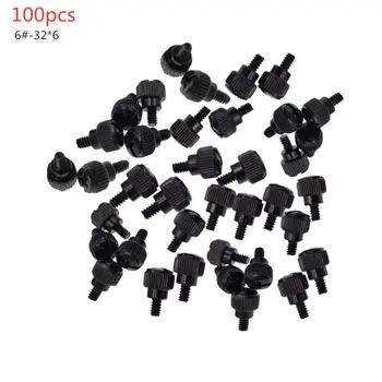 

100pcs Desktop Computer Case Thumb Thumbscrews Screws and 6#-32*6 PC Case Hard Drive Motherboard Mounting Screws