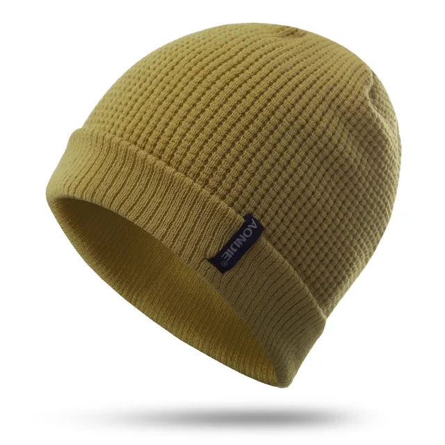 AONIJIE унисекс зимняя теплая спортивная вязаная шапочка шляпа-Кепка с черепом для бега пробежки марафон путешествия громоздкая велосипедная шапка M26 - Цвет: M27 Ginger