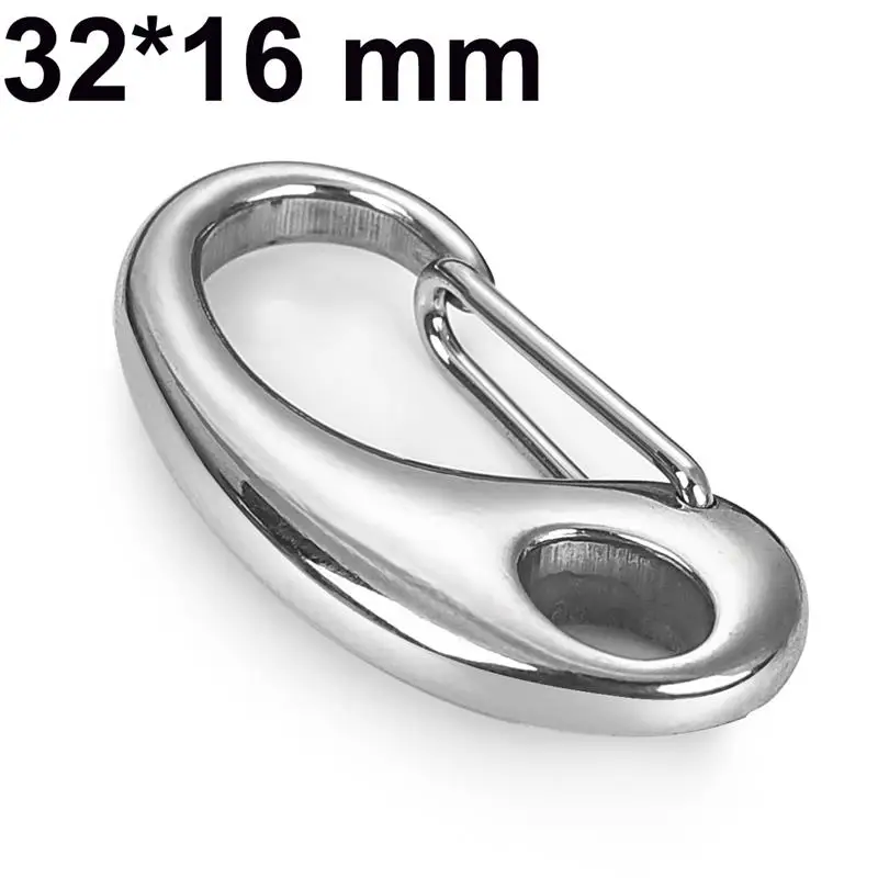 32X16 mm Silver Черная серебряная застежка из нержавеющей стали застежка на пружине застежка-краб соединительные зажимы крюк DIY для изготовления украшений вручную аксессуары - Цвет: 32X16 mm Silver