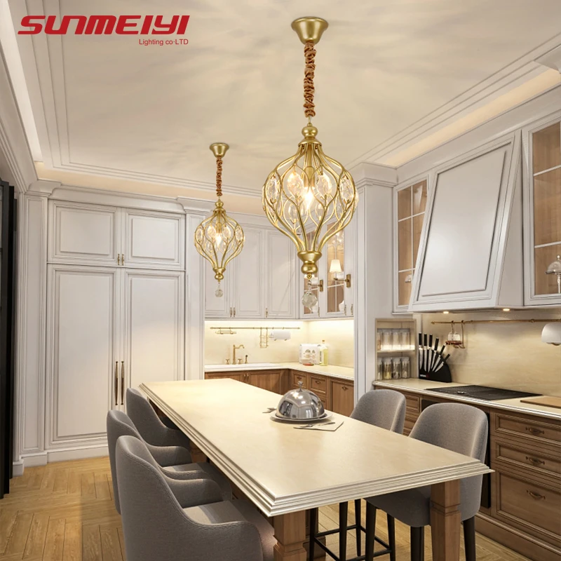 Nordic Crystal Pendant Lights Black Dining Table Lamp Hanging Light For Kitchen Living room Bedroom Corridor led Industrial Lamp