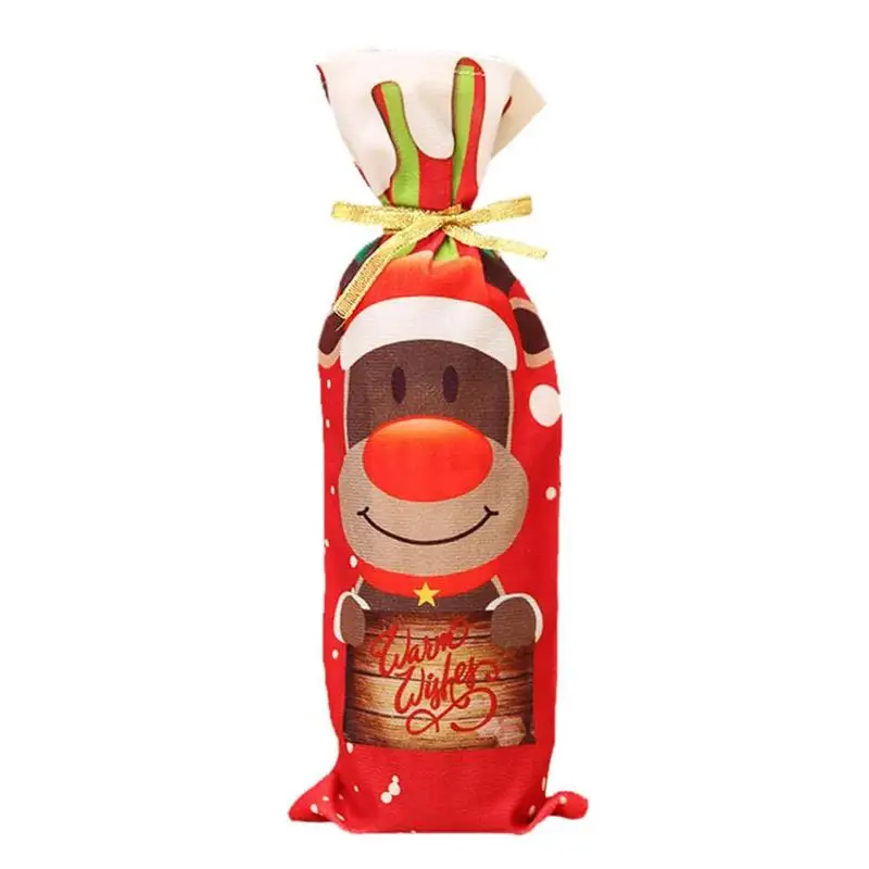 Festive Plush Snowmen Wine Bottle Cover Bag Banquet Christmas - Цвет: Show
