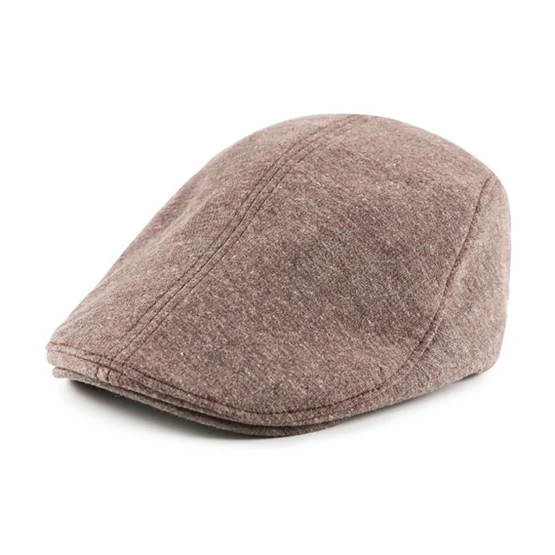[JAMONT] Autumn and winter caps solid color blank men's and women's casual hats retro British painter beret hat elastic adjustm - Цвет: As shown