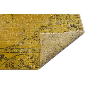 

Handmade Yellow Vintage Overdyed Turkish Area Rug 177x261 Cm-5'10''X8'7''