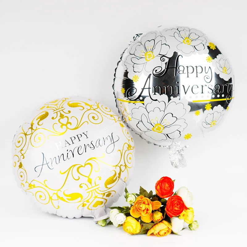 5PC 18inch Happy Anniversary Balloon Wedding LOVE Theme Party supplies birthday decor air inflatable globo party toy | Дом и сад