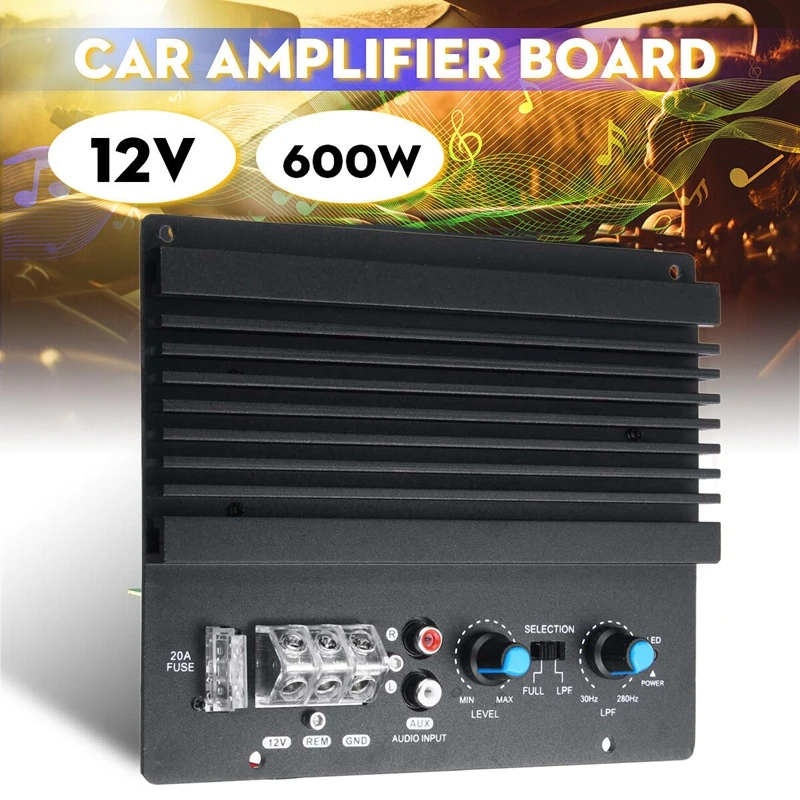 Amplificador de para coche, módulo amplificador de Subwoofer de graves potentes, 12V, 600W|Reproductor multimedia para - AliExpress