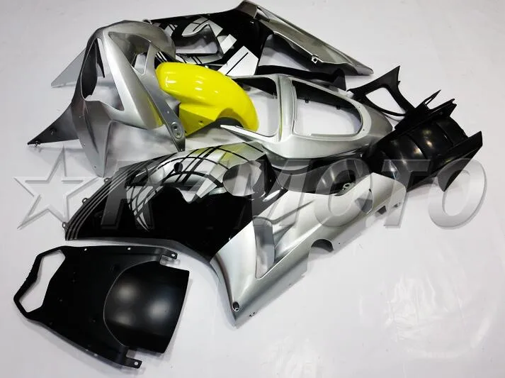 ABS Полный Обтекатель подходит для Kawasaki ZX6R 2003 2004 Мотоцикл Обтекатели ZX-6R 03 04 Ninja 636 Кузов Набор на заказ серебряный черный