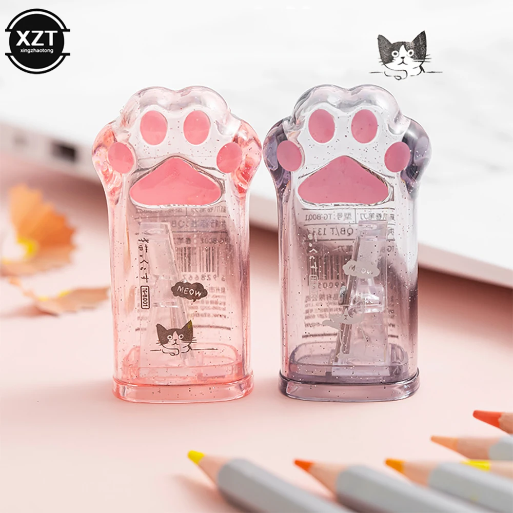 Pencil Sharpener Cartoon Cat Paw School Supplies Stationery Student Prize Kids Gift