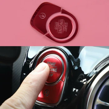 

DWCX Red Metal Car Engine Start Stop Button Switch Sticker Cover Cap Fit for Benz A-Class A220 W177 2019