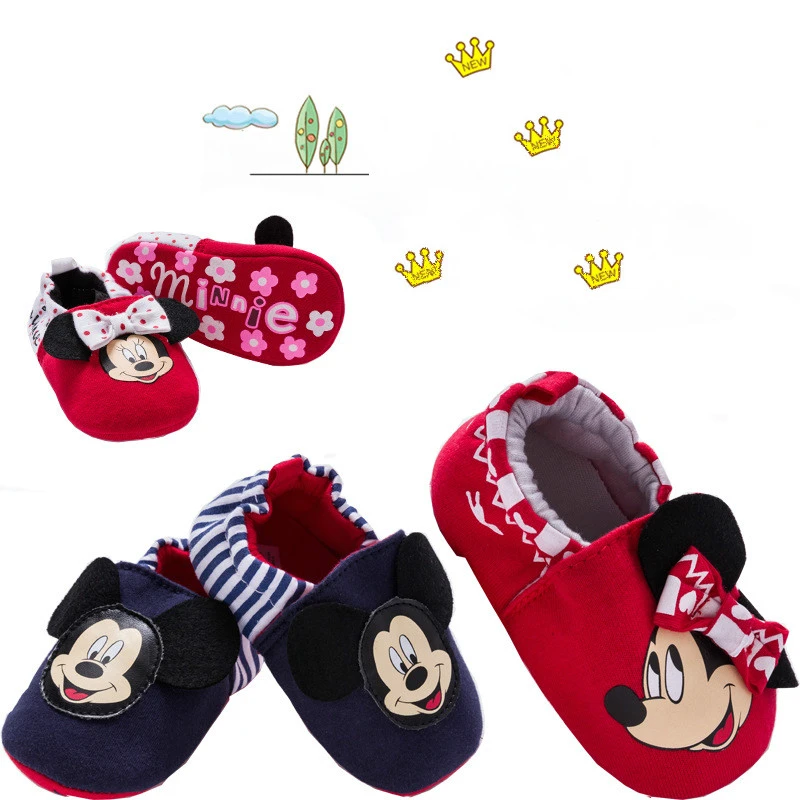 Dureza salud navegación Disney zapatos para bebé de 0 a 1 año, zapatillas con dibujos animados de  Mickey y coche, zapatos bonitos para niño y niña|Zapatillas deportivas| -  AliExpress